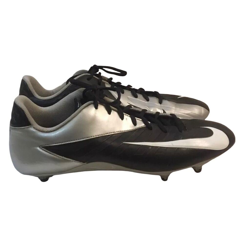 Nike VAPOR STRIKE Black/Silver Football CLEATS 511336-010 Mens Size 15